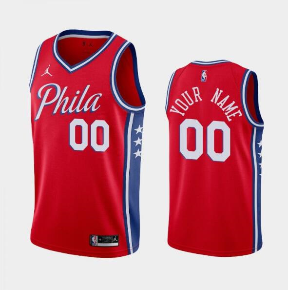 Men's Philadelphia 76ers Active Player Custom Red Statement Stitched Jersey Men's Philadelphia 76ers Active Player Custom Red Statement Stitched Jersey